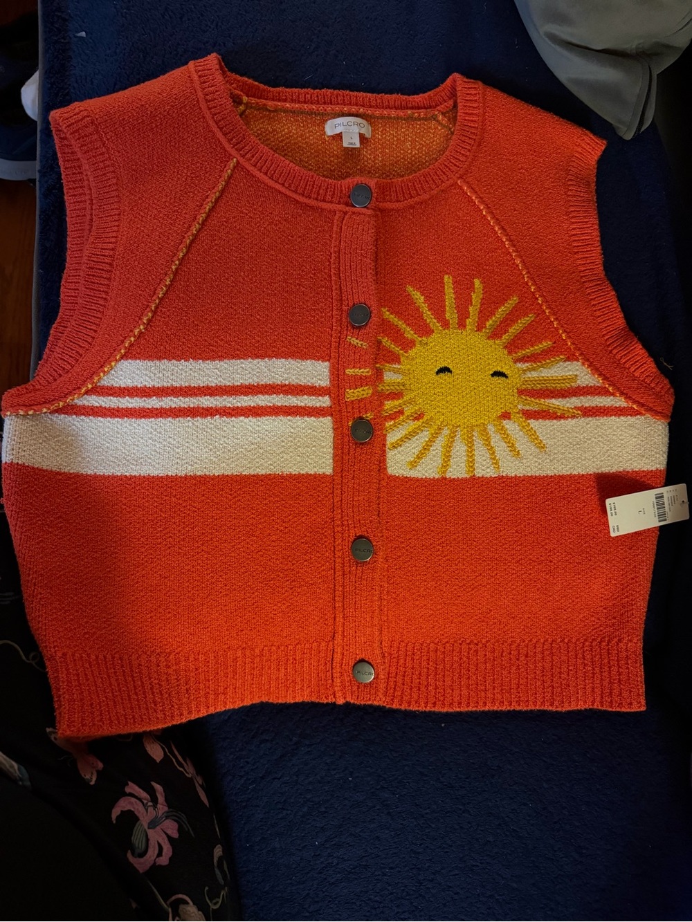 Pilcro button  Sun Knit Button Vest
